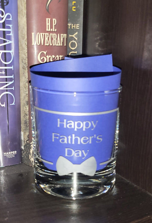Etched Whiskey Glass