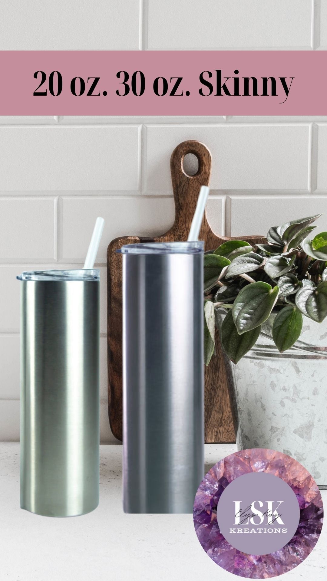 Yellow and Pink 30 oz. Skinny Tumbler