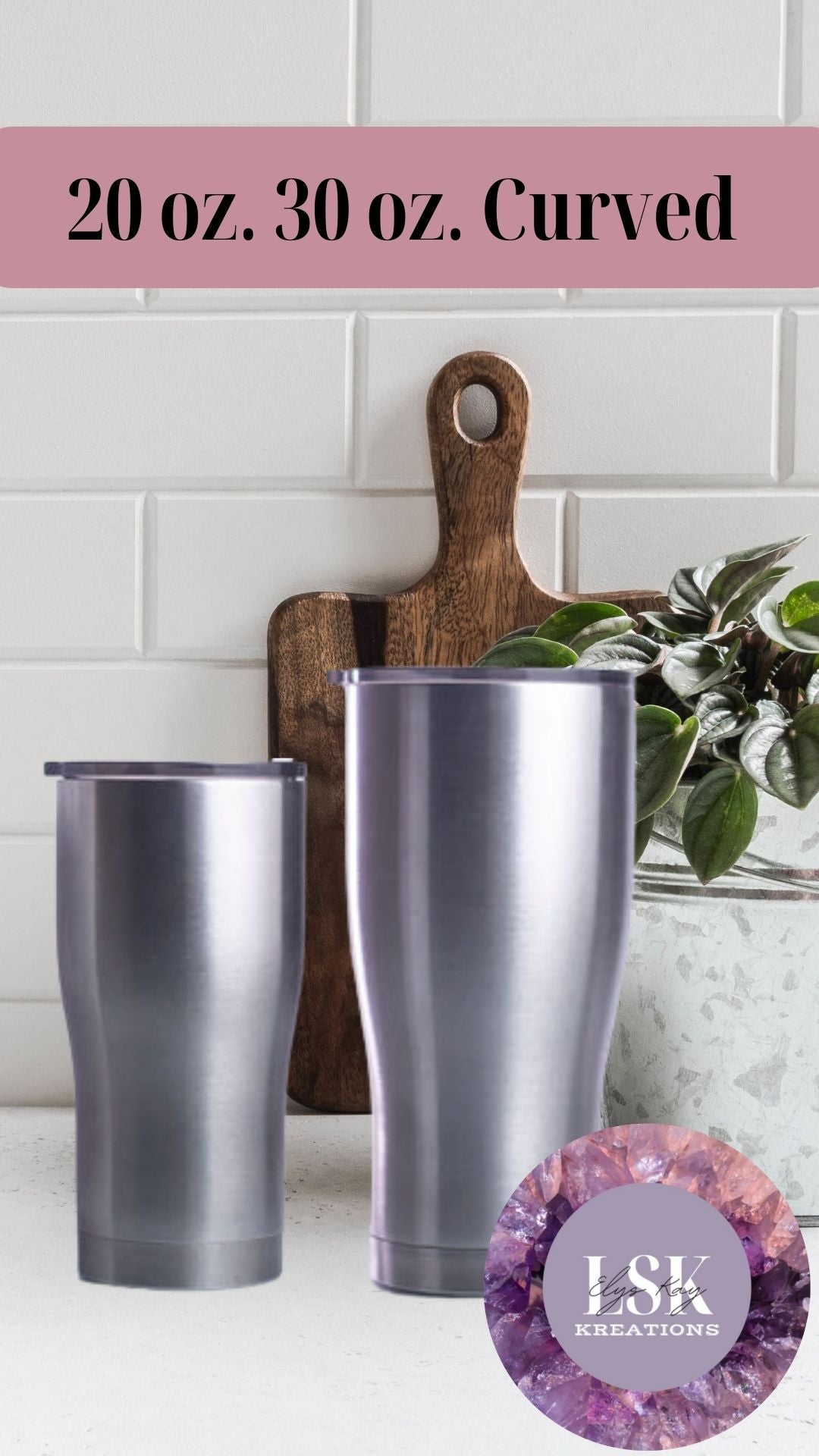 Purple Glow 20 oz. Curved Tumbler