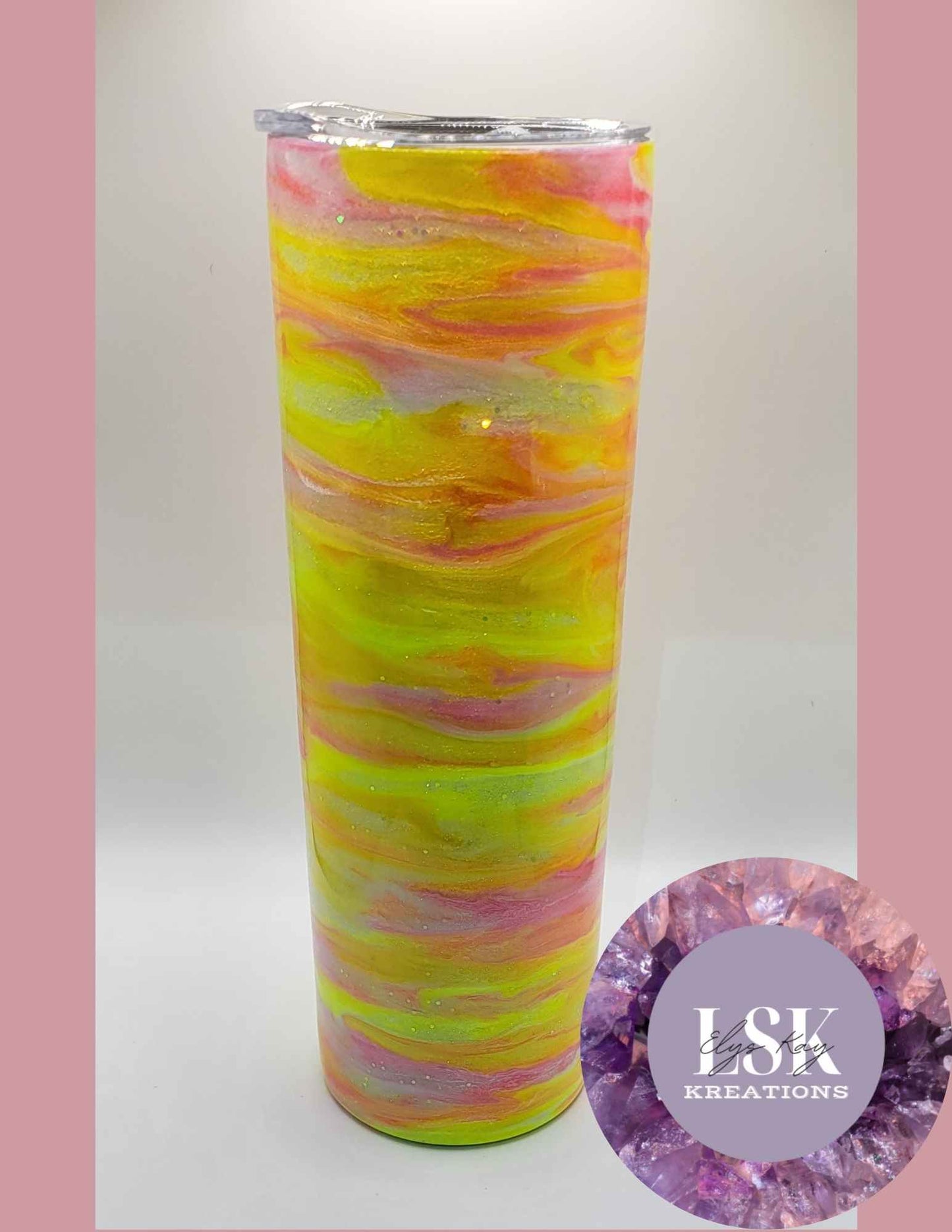 Yellow and Pink 30 oz. Skinny Tumbler